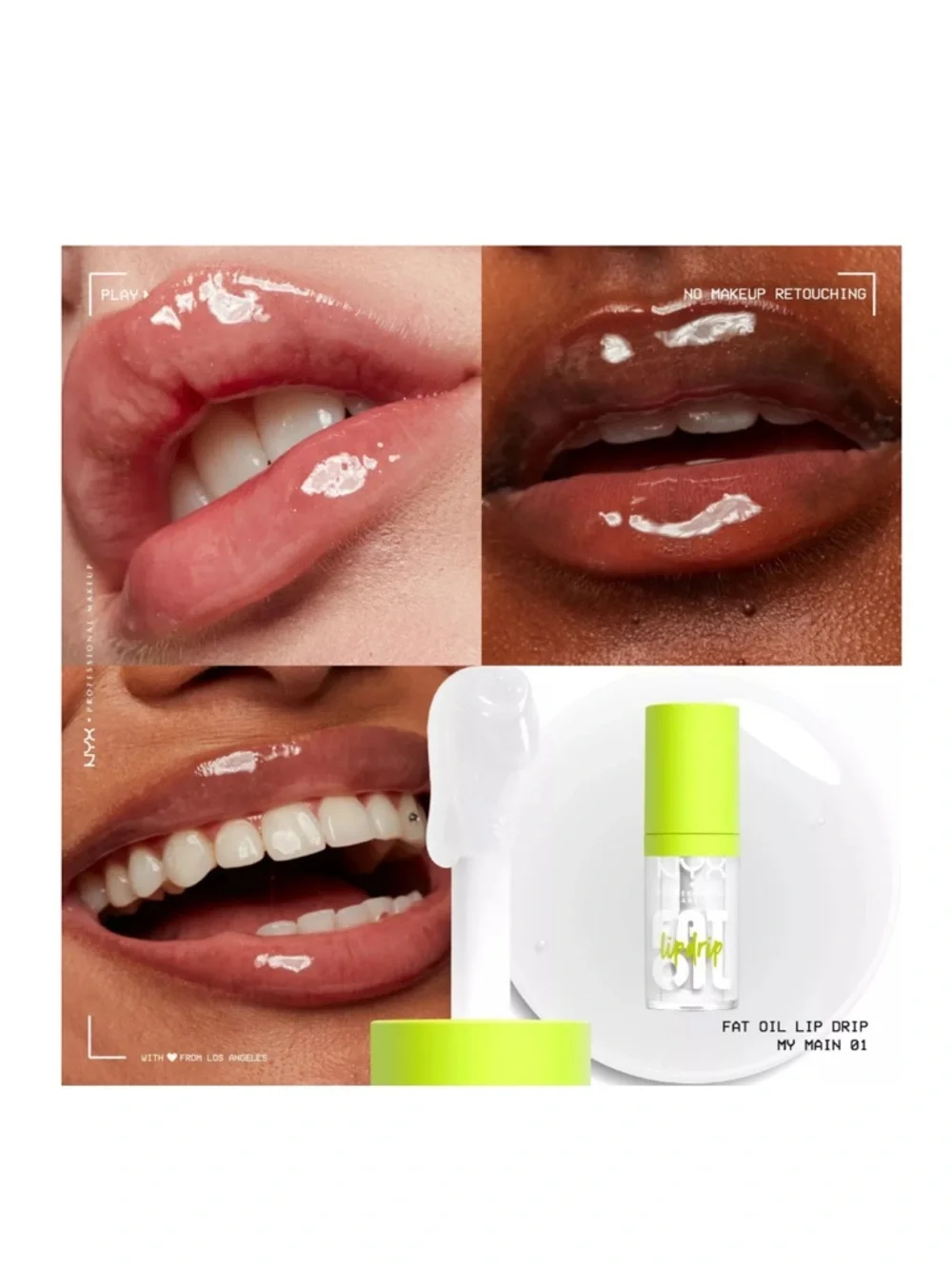 NYX Fat Oil Lip Oil Trio: Clear, Sheer Pink, Sheer Mahogany
